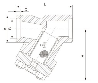 高壓Y型過(guò)濾器結(jié)構(gòu)圖