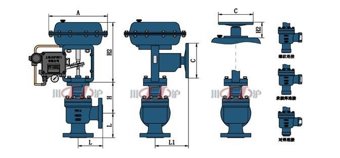 氣動角式調(diào)節(jié)閥結構圖